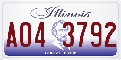 IL license plate A043792