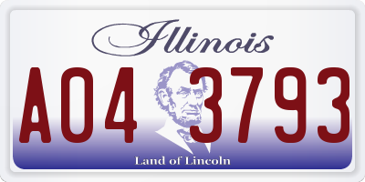 IL license plate A043793