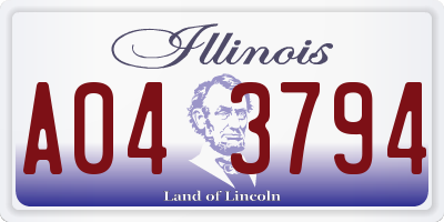 IL license plate A043794