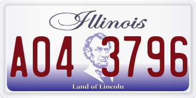 IL license plate A043796