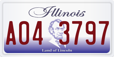 IL license plate A043797