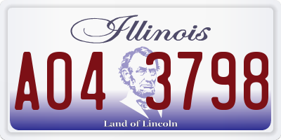 IL license plate A043798