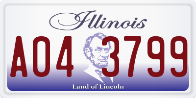 IL license plate A043799