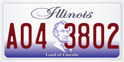 IL license plate A043802