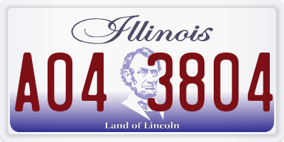 IL license plate A043804