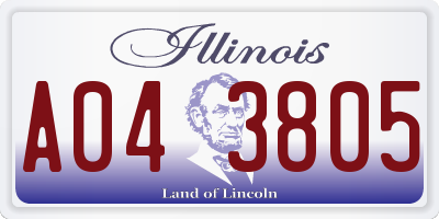 IL license plate A043805