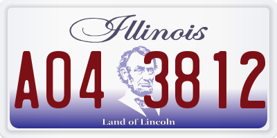 IL license plate A043812