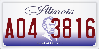 IL license plate A043816