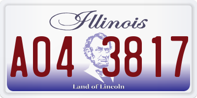 IL license plate A043817