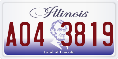 IL license plate A043819