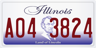 IL license plate A043824