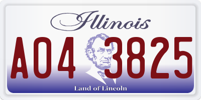 IL license plate A043825