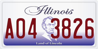 IL license plate A043826