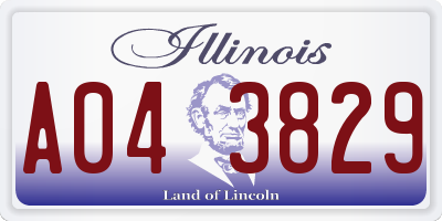 IL license plate A043829