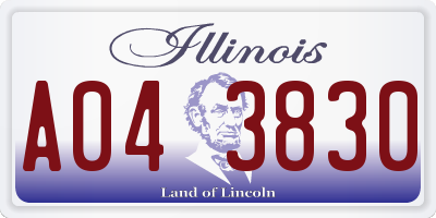 IL license plate A043830