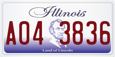 IL license plate A043836