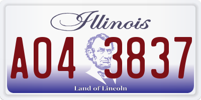 IL license plate A043837