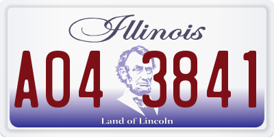 IL license plate A043841