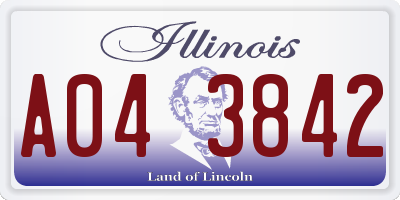 IL license plate A043842