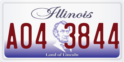 IL license plate A043844