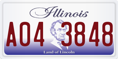 IL license plate A043848