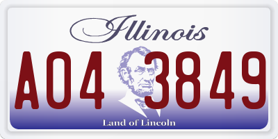 IL license plate A043849