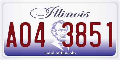 IL license plate A043851