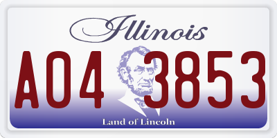 IL license plate A043853