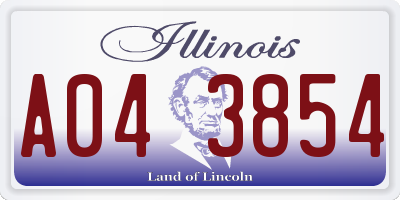 IL license plate A043854