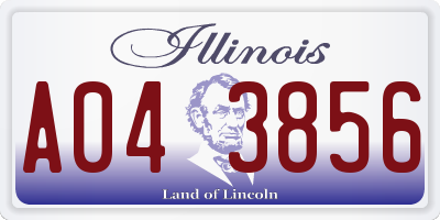 IL license plate A043856