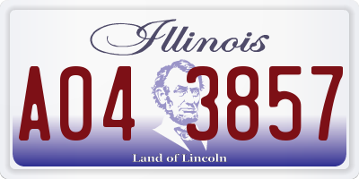 IL license plate A043857