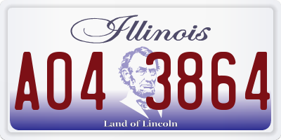 IL license plate A043864