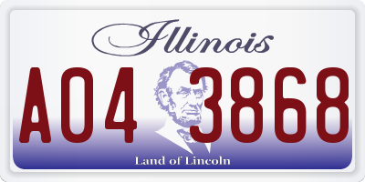 IL license plate A043868