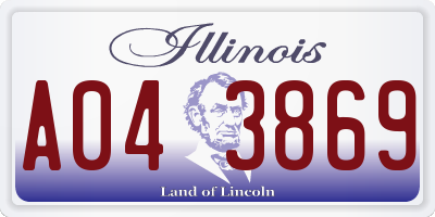 IL license plate A043869