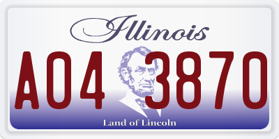 IL license plate A043870