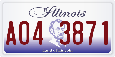 IL license plate A043871