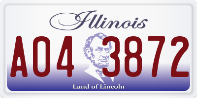 IL license plate A043872