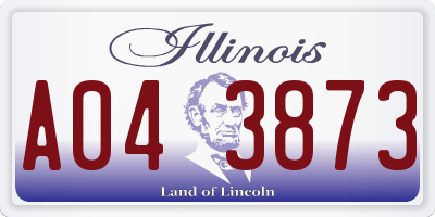IL license plate A043873