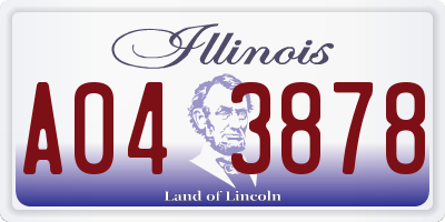 IL license plate A043878