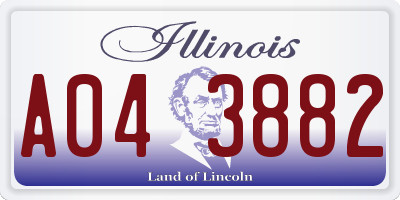 IL license plate A043882