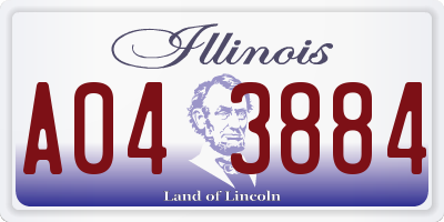 IL license plate A043884