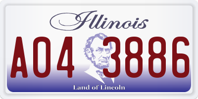 IL license plate A043886