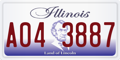 IL license plate A043887
