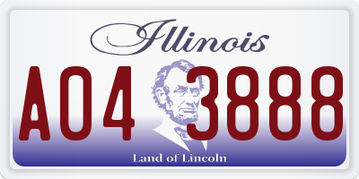 IL license plate A043888