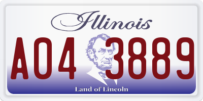 IL license plate A043889