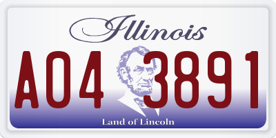 IL license plate A043891