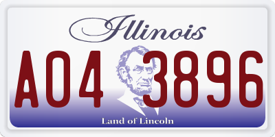 IL license plate A043896