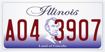 IL license plate A043907