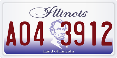 IL license plate A043912