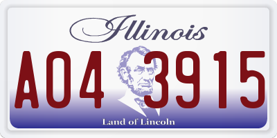 IL license plate A043915